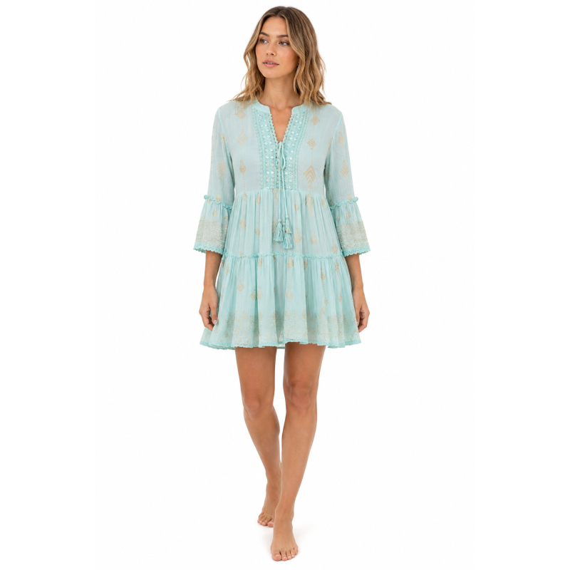 Beachy Boho Beauty Blue Gold