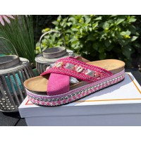 Ibiza Glam Platform Slippers - Roze