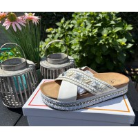 Bohemian Chic Platform Slippers - Wit